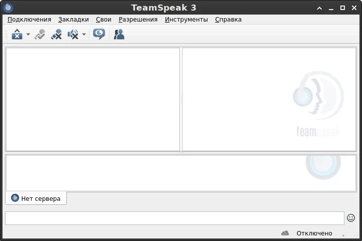 Запущен TeamSpeak 5, главное окно