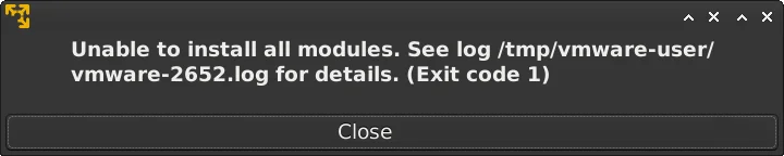 VMware ошибка: Unable to install all modules. See log for details. (Exit code 1)