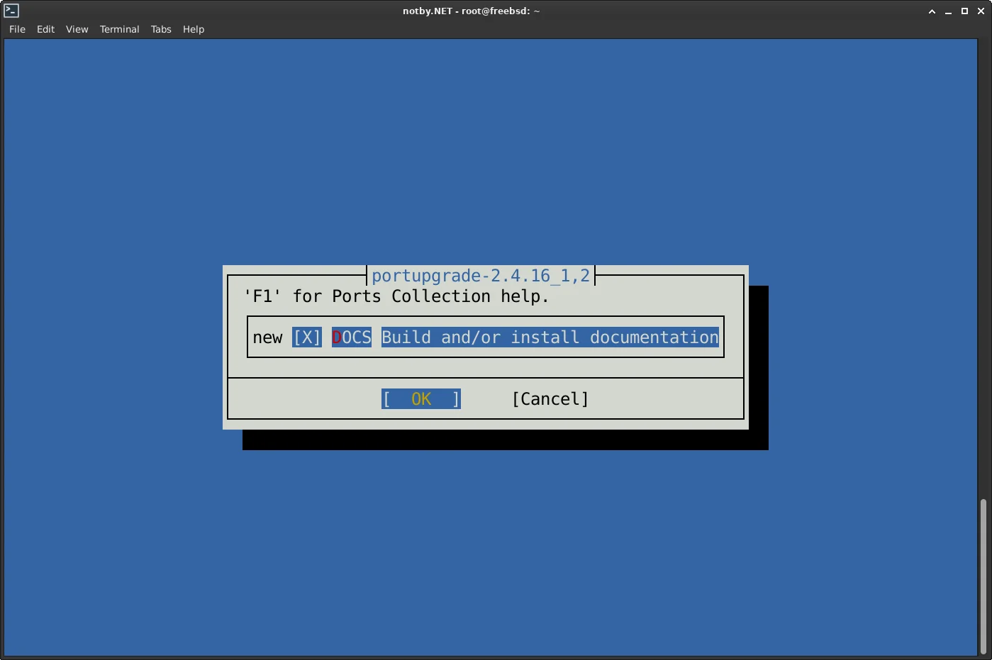FreeBSD установка Portupgrade из коллекции портов, конфигурация параметров для сборки