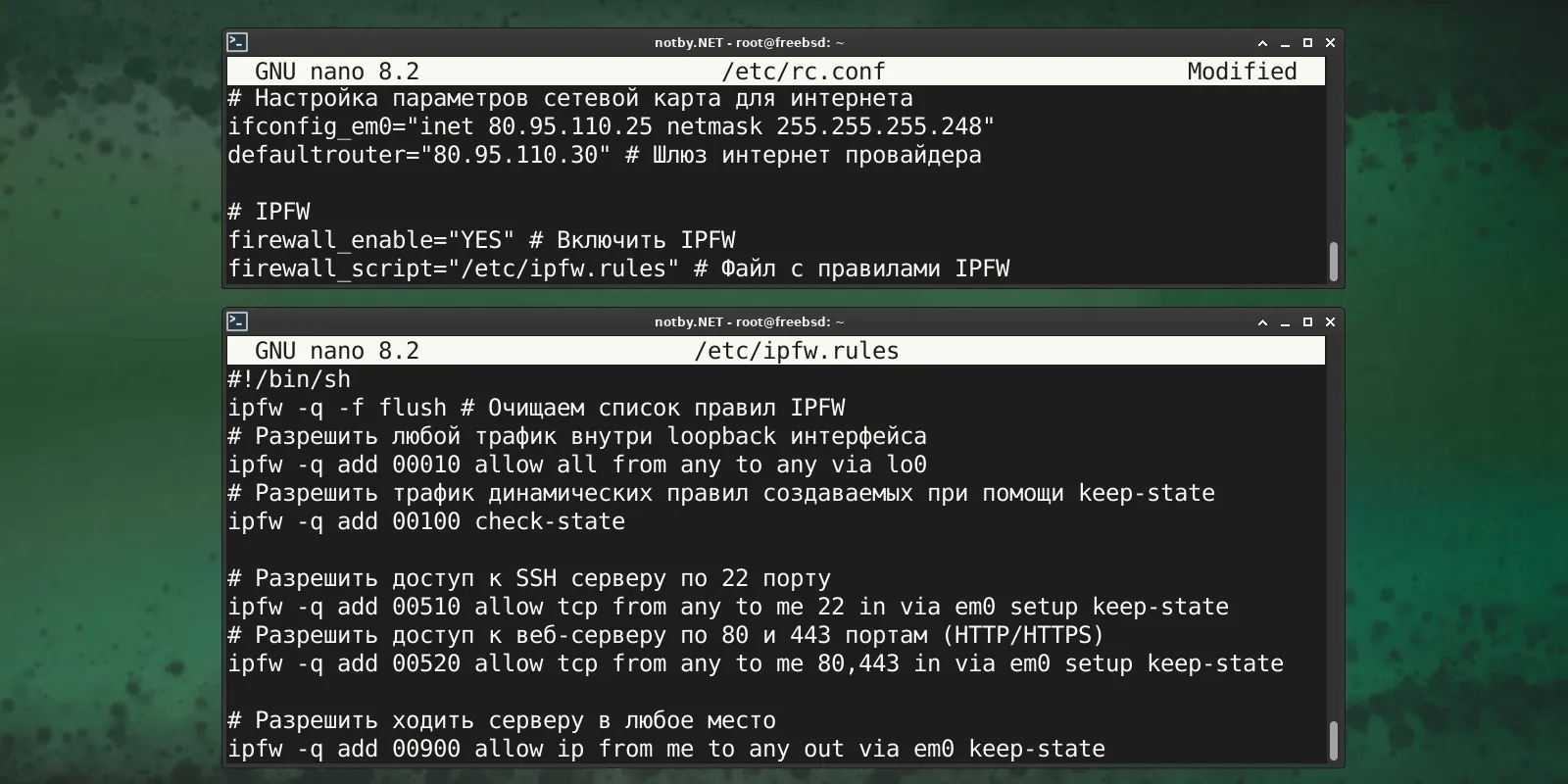 Изображение предпросмотра статьи: Настройка файрвола IPFW в FreeBSD 14.1